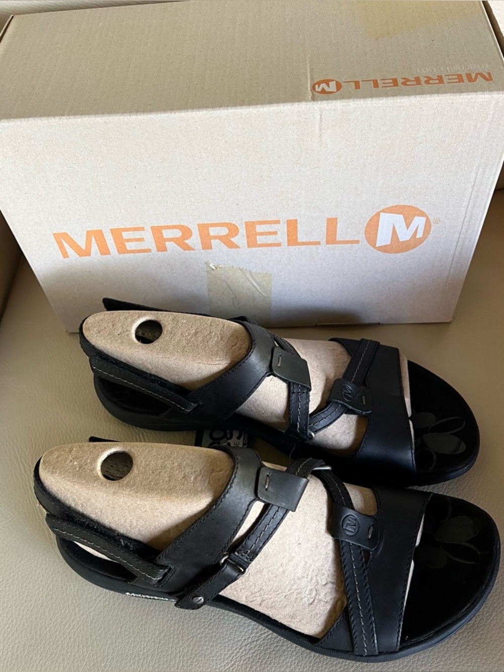 Merrell Swivel Leather Sandals Black
